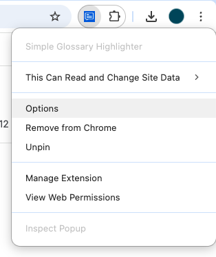 Chrome extension context screenshot